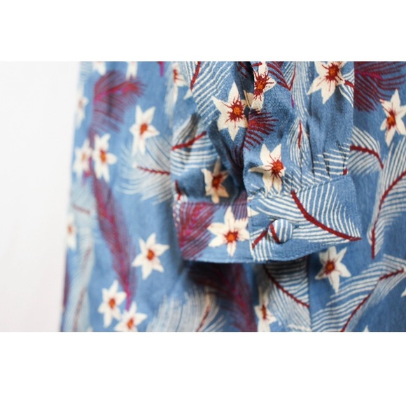 & Other Stories Blue Floral Faux Wrap Mini Dress 4 - Picture 5 of 10